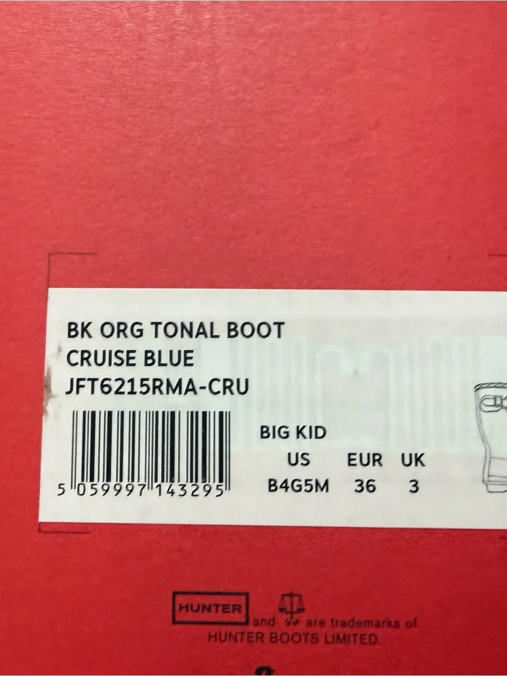 Hunter Cruise Blue Tonal Rain Boots (Kids)